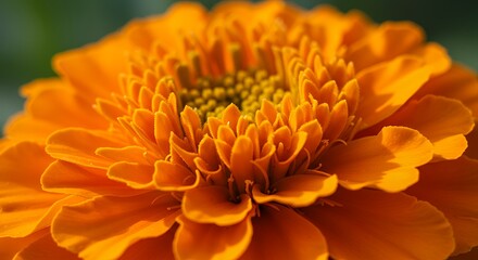 Fototapeta premium Blooming Orange Flower Close-up with Detailed Petals and Center