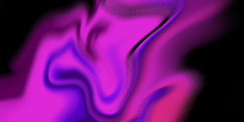 Abstract vibrant pink and purple gradient swirl on black background, colorful flowing digital art texture