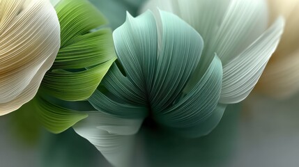 Abstract Digital Art of Layered Petals in Gradient Colors