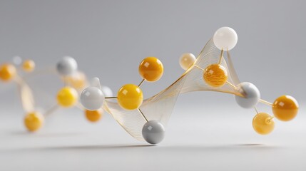 Obraz premium Molecular Structure Model with Spheres and Rods
