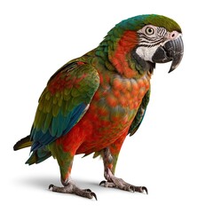 Fototapeta premium Colorful Macaw Parrot Standing on White Background