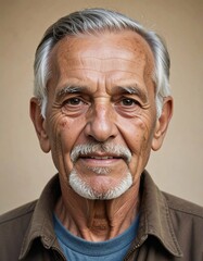 Obraz premium Portrait of a Senior Man with Silver Hair and Goatee