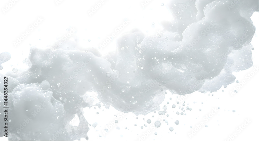 Poster ethereal swirling white foam abstract texture background image