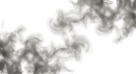 Abstract Swirling Smoke Ethereal Grey Hues on White Background - High-Resolution Stock Photo