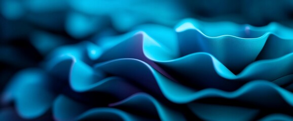 Obraz premium Abstract teal wave patterns, digitally rendered for a modern, sleek background design