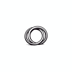 Intertwined rings, minimalist black and white design, for branding and websites