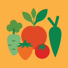A vector illustration displays a ripe red tomato, a healthy vegetable and fruit, showcasing its natural and fresh design, ideal as a food icon or art symbol for diet and vegetarian nutrition