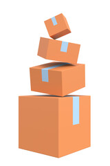 Obraz premium Parcel Box. 3D box. 3D illustration.