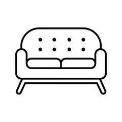 Sofa icon, style sign for mobile concept and web design. furniture sign.