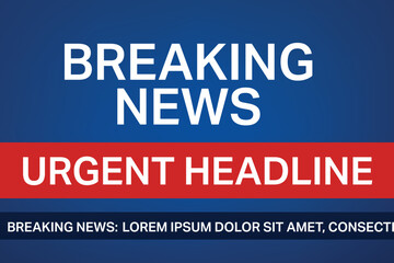 Breaking News Layout with Clear Bold Text and Blue Theme