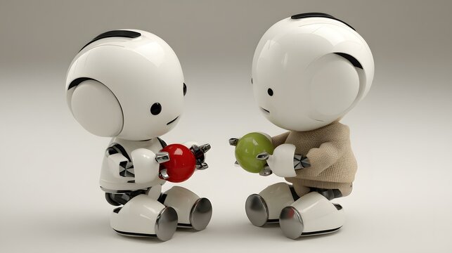 creatures exchanging colorful coins in a utopian crypto world