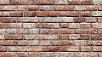 Fototapeta premium Background of a classic brick wall with texture. Red-brown bricks arranged in a traditional pattern, evoking a cozy, retro or industrial atmosphere.