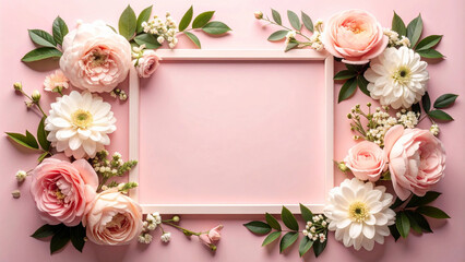frame with roses