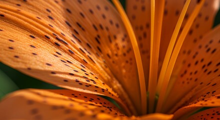 Orange Flower Close-Up with Black Spots, Detailed Floral Still Life