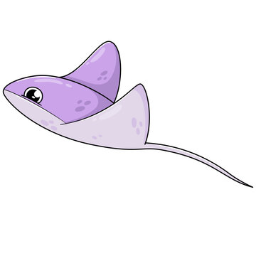 Cute Stingray Animal Cartoon Illustration