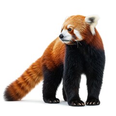 Obraz premium Red Panda Standing Isolated on White Background