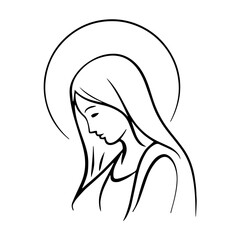 Vector illustration of the Virgin Mary. Our Lady of Guadalupe