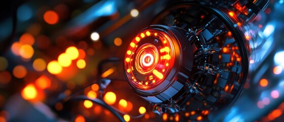 Futuristic glowing machinery with vibrant lights