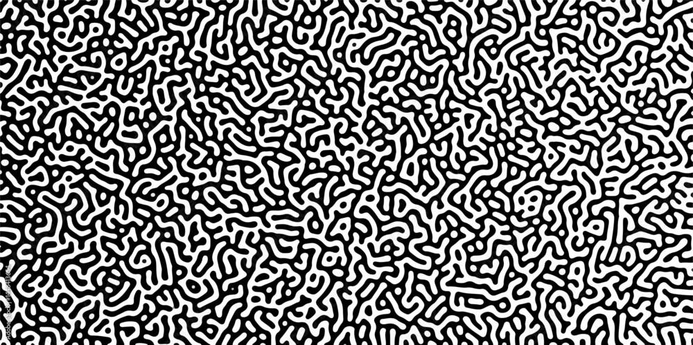 Poster abstract truing organic wallpaper turing reaction diffusion monochrome seamless pattern with chaotic