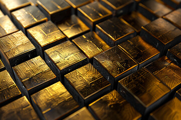 a bunch of gold bars stacked on top of each other