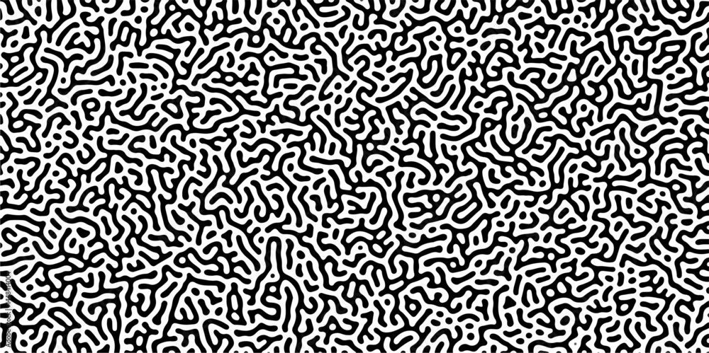 Poster abstract truing organic wallpaper turing reaction diffusion monochrome seamless pattern with chaotic