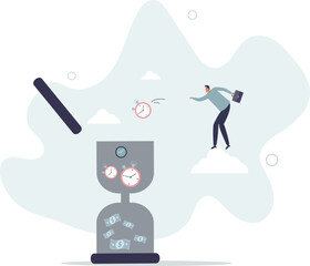 Time is money, long term investment return, retirement pension fund concept, character life .