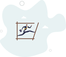 Pushing limits challenge yourself to overcome boundary, effort and strength to push over limit, attitude to success, get out of comfort zone for freedom, character life .