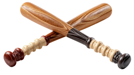 Baseball Bats Crossed: A dynamic image of two meticulously crafted baseball bats, arranged in a striking cross, embodying the spirit of sportsmanship and competition. 