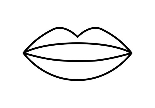 Icono negro de labios en fondo blanco