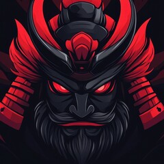 Naklejka premium Warrior mask with bold colors and intricate details representing strength and power