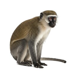 Fototapeta premium Green Monkey Sitting Side Profile Wildlife Photography