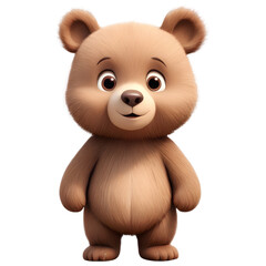 Obraz premium Adorable teddy bear figure isolated on a transparent background