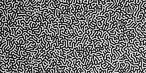 Diffusion reaction seamless vector pattern. Natural seamless line pattern. Linear design with biological shapes. Reaction-diffusion or truing pattern formation. abstract truing organic wallpaper.	