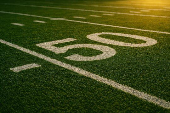 background image of american football field with green grass and white markings