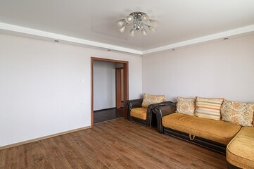 standard interior apartment. living room with sofa