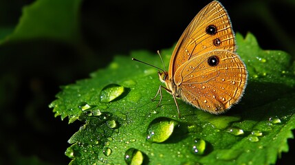 Obraz premium Butterfly with Dew Drops