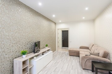 standard interior apartment. living room with sofa
