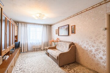 standard interior apartment. living room with sofa