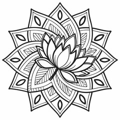black and white floral ornament