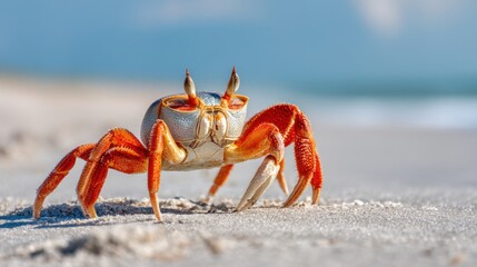 Crab on White Sand Beach
