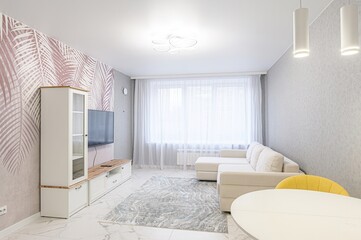 standard interior apartment. living room with sofa