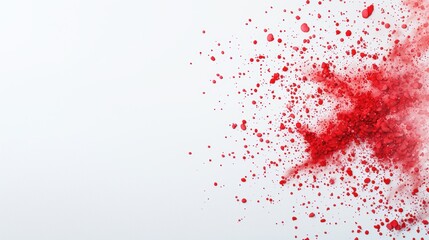 Obraz premium Red watercolor splash on a white canvas, blending beautifully into soft and abstract patterns.