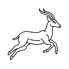 antelope running icon, antelope running vector illustration-simple illustration of antelope running, perfect for antelope running logos and icons