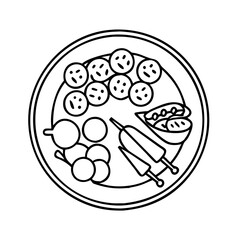 appetizer platter icon, appetizer platter vector illustration-simple illustration of appetizer platter, perfect for appetizer platter logos and icons