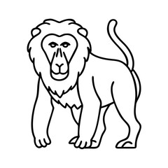 Obraz premium baboon icon, baboon vector illustration-simple illustration of baboon, perfect for baboon logos and icons