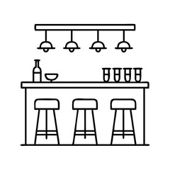 bar counter with stools icon, bar counter with stools vector illustration-simple illustration of bar counter with stools, perfect for bar counter with stools logos and icons