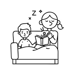 bedtime story icon, bedtime story vector illustration-simple illustration of bedtime story, perfect for bedtime story logos and icons