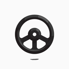 Fototapeta premium black steering wheel icon with white center