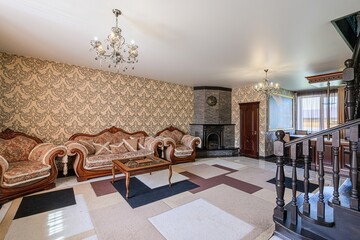 standard interior apartment. living room with sofa