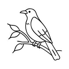 bird perched on a branch icon, bird perched on a branch vector illustration-simple illustration of bird perched on a branch, perfect for bird perched on a branch logos and icons
